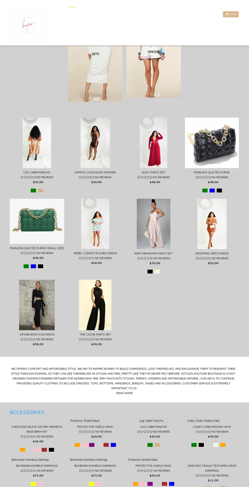 kstyleskouture.com — Shopify storefront screenshot