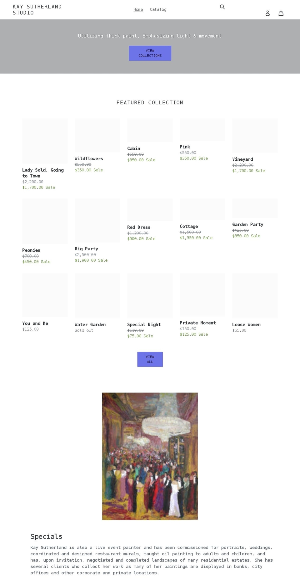 ksutherland.com shopify website screenshot