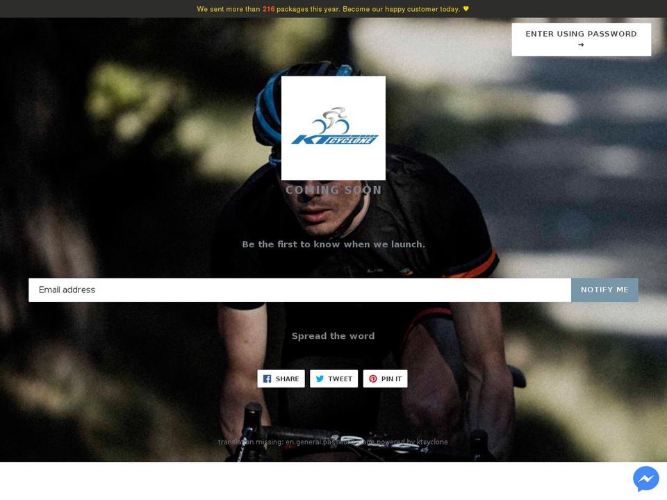 ktcyclone.com — Shopify storefront screenshot