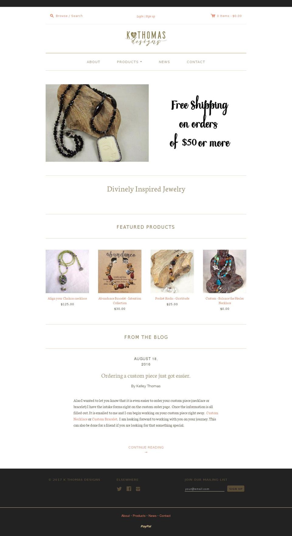 kthomasdesigns.com shopify website screenshot