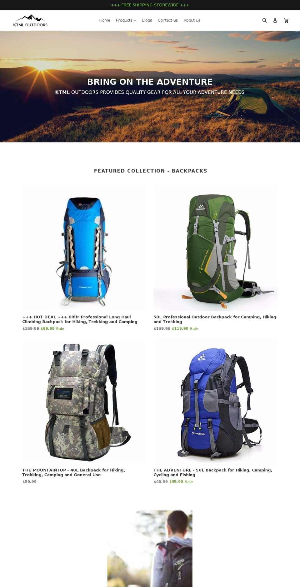 ktmloutdoors.com — Shopify storefront screenshot