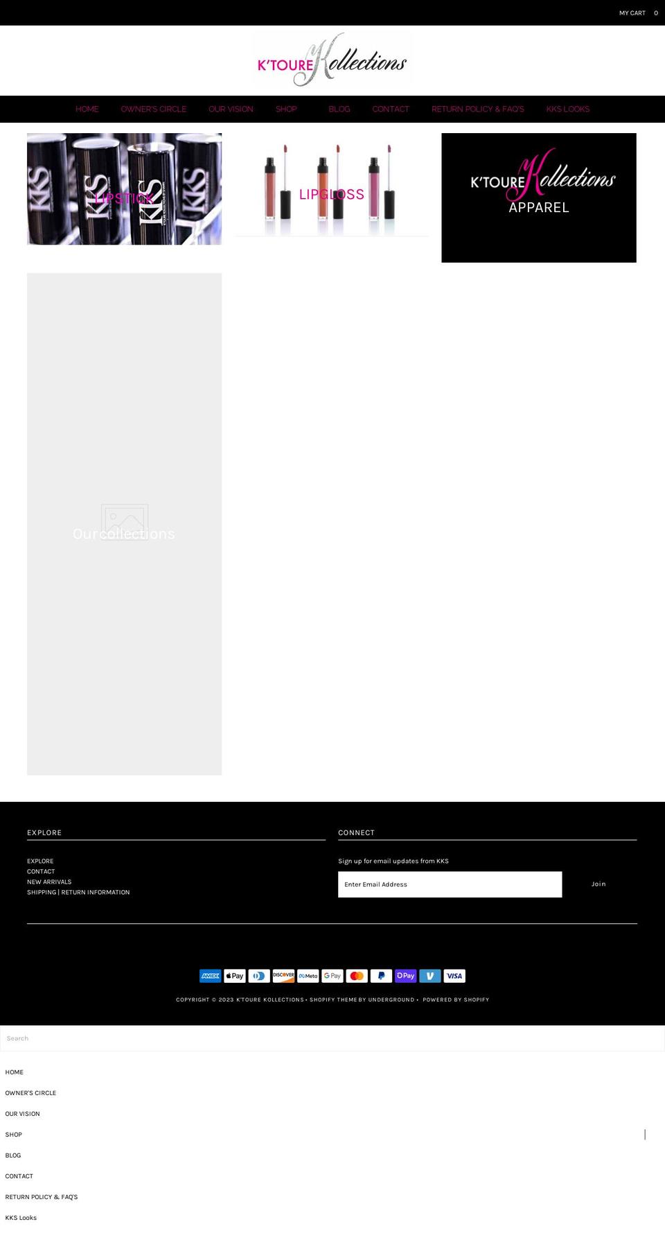 ktourekollections.com — Shopify storefront screenshot