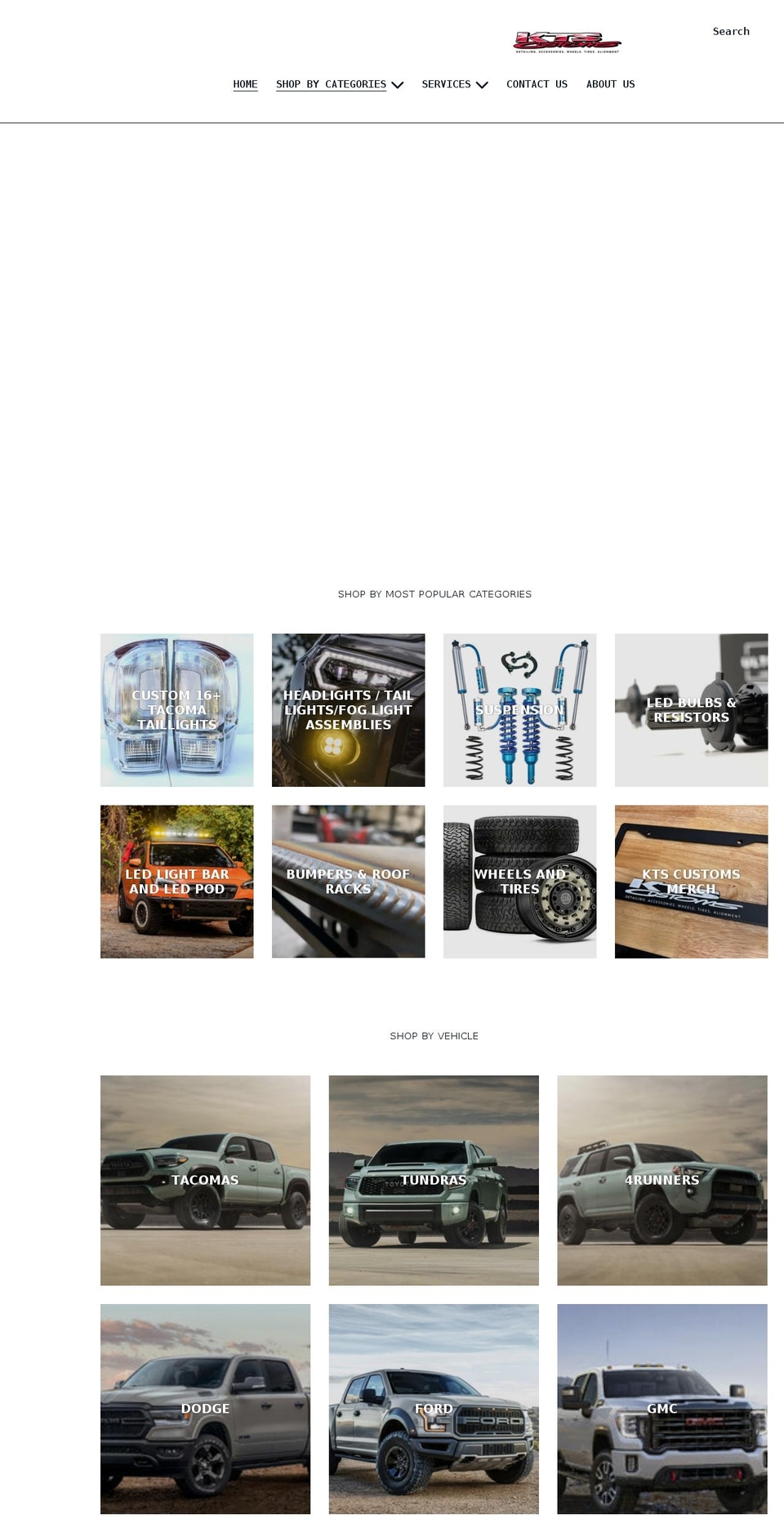 ktscustomsdetailing.com shopify website screenshot