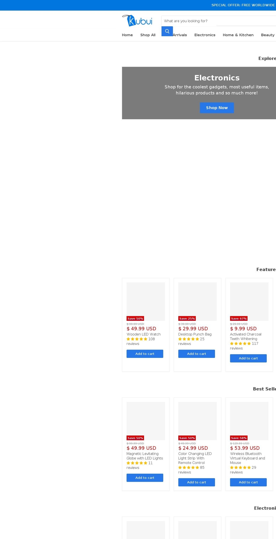 kubui.com — Shopify storefront screenshot