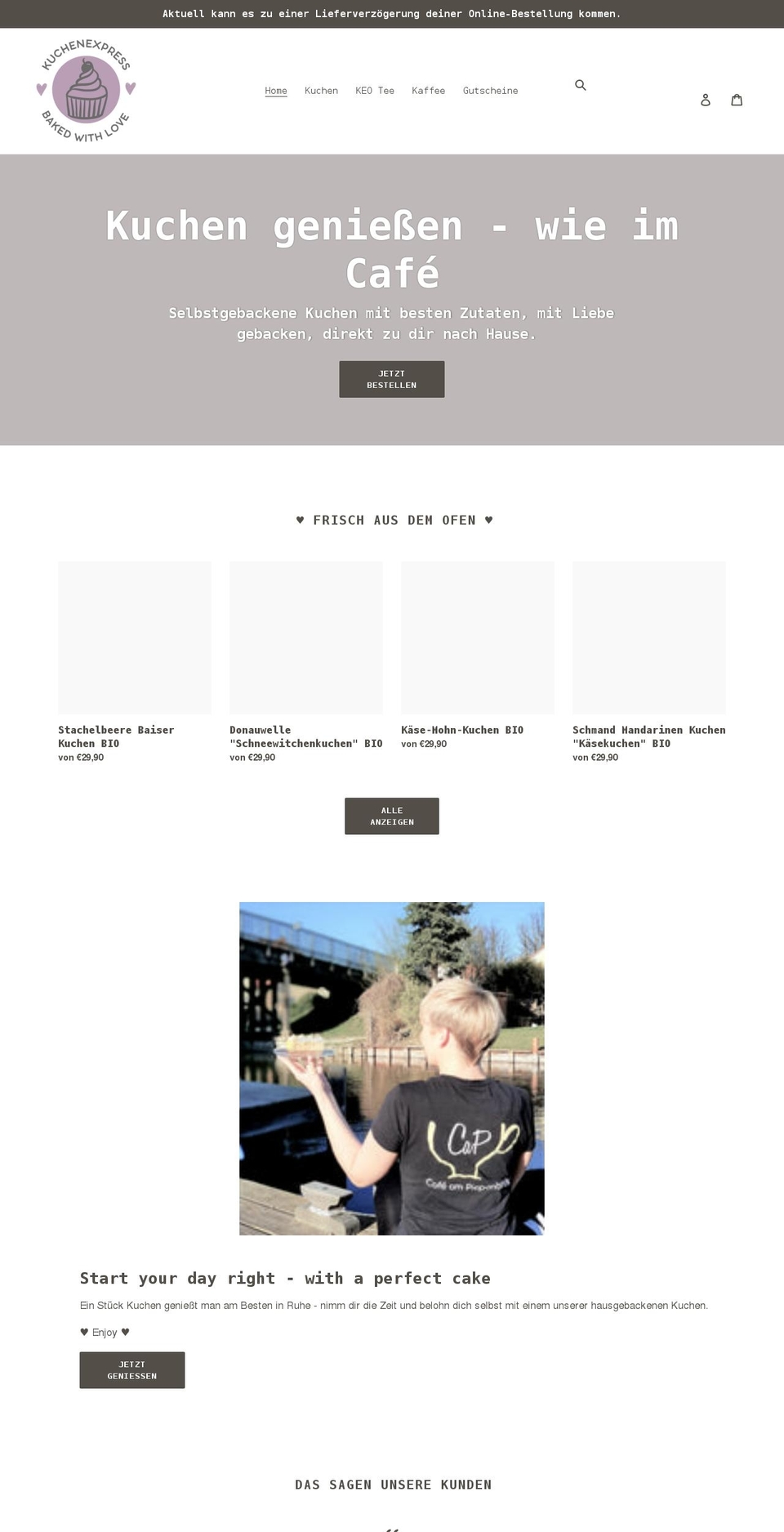 kuchenexpress.com shopify website screenshot