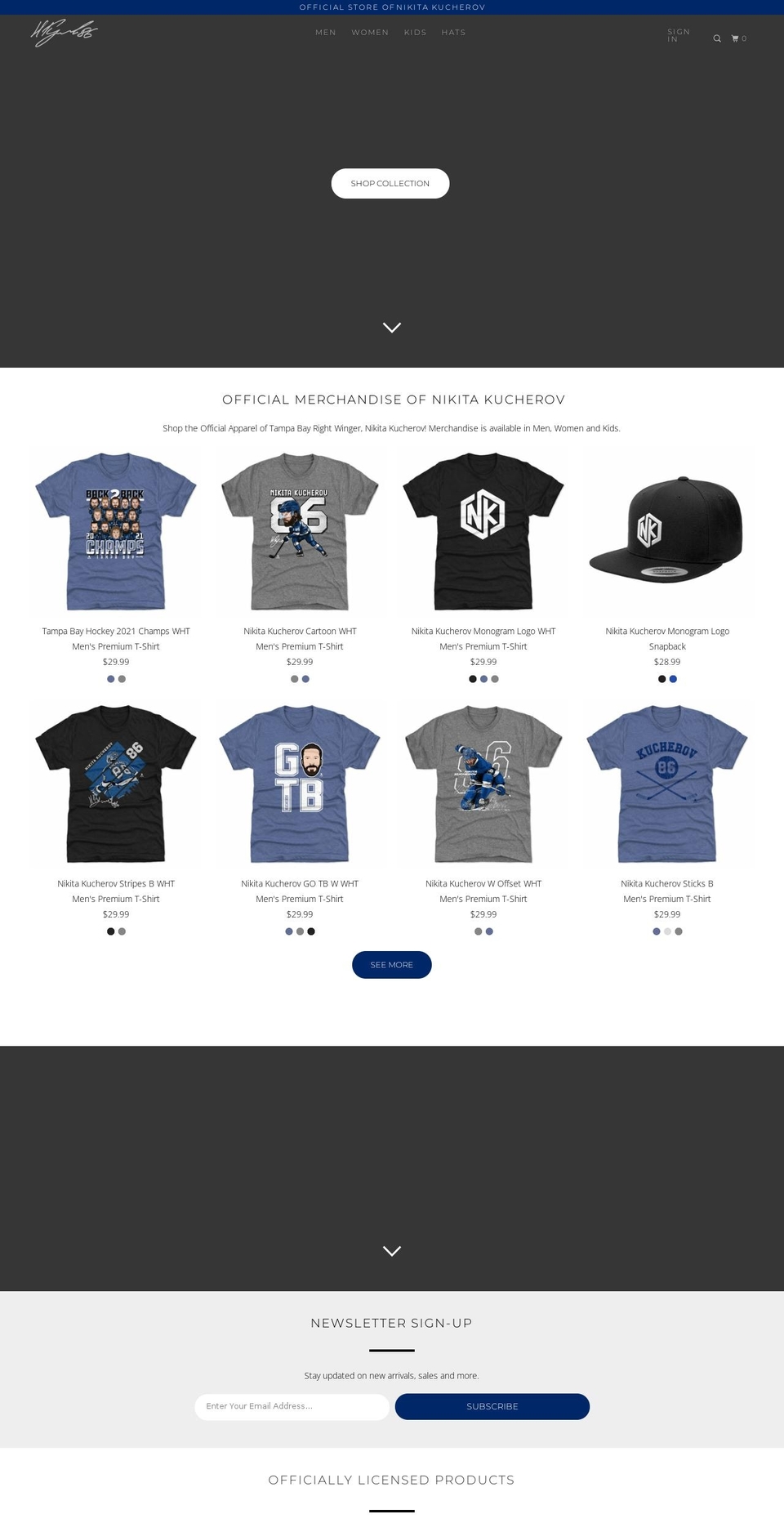 kucherov86.com — Shopify storefront screenshot