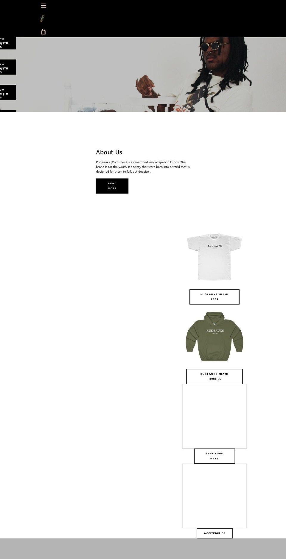 kudeauxs.com shopify website screenshot