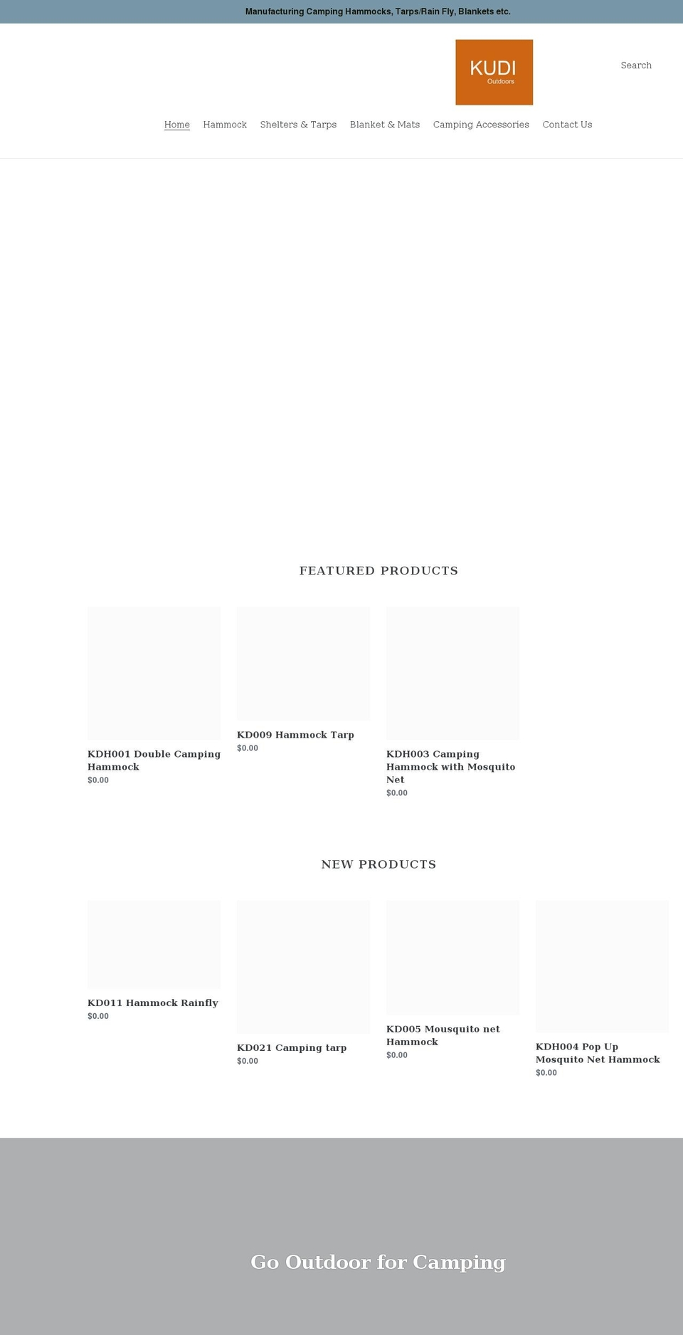 kudioutdoors.com shopify website screenshot