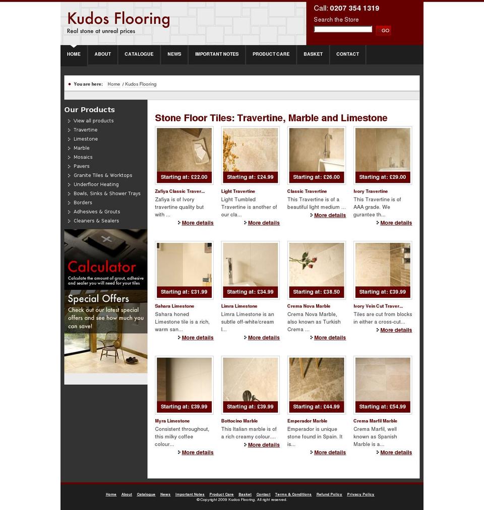 kudosflooring.co.uk shopify website screenshot