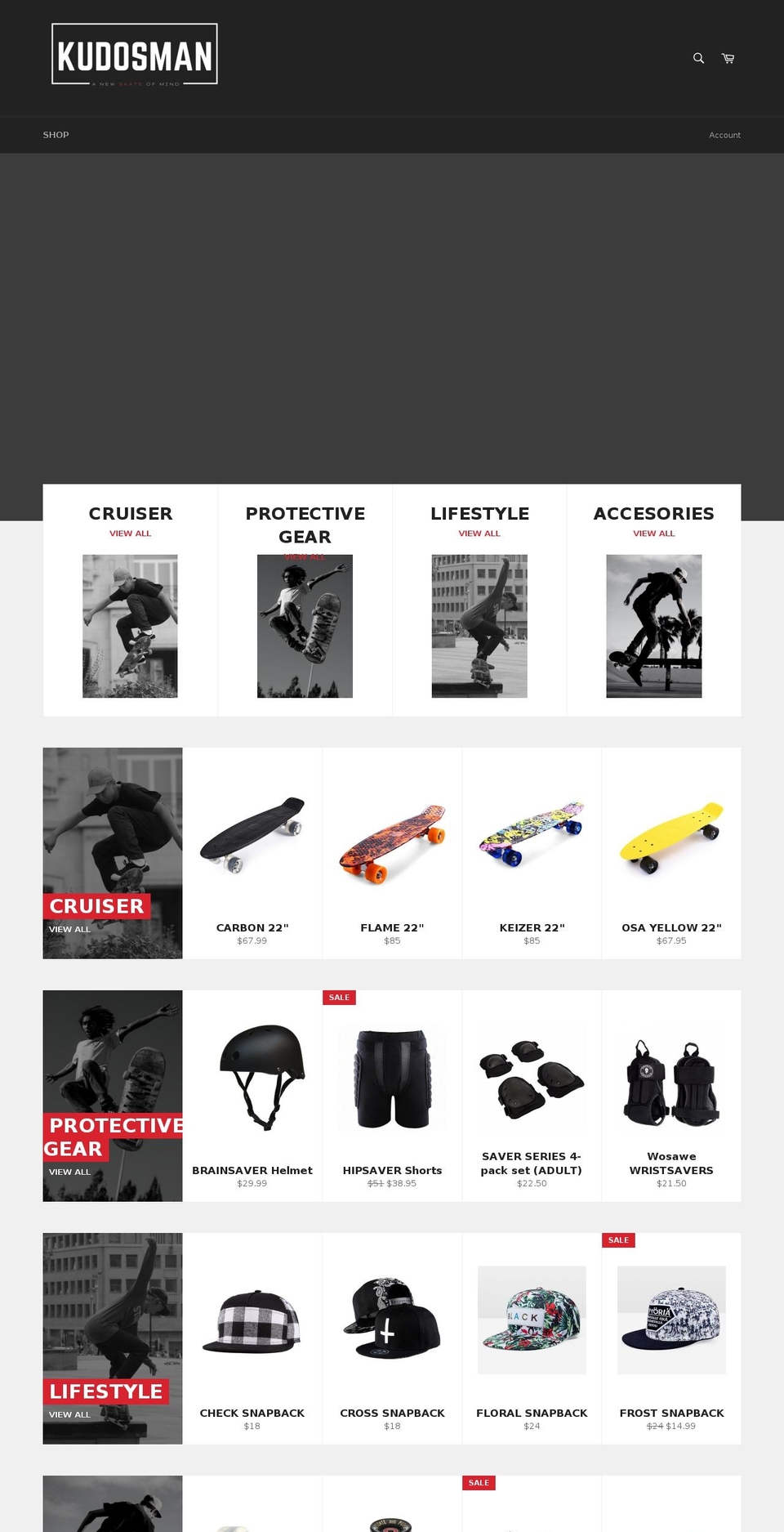 kudosman.com shopify website screenshot