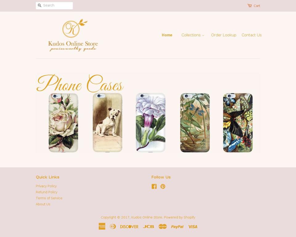 kudosonlinestore.com shopify website screenshot