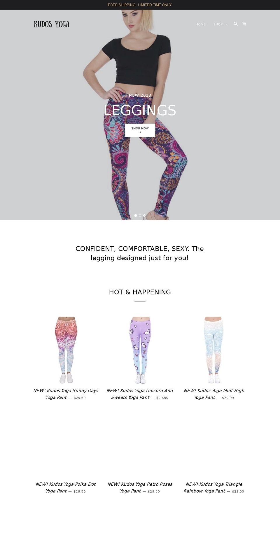 kudosyoga.com — Shopify storefront screenshot