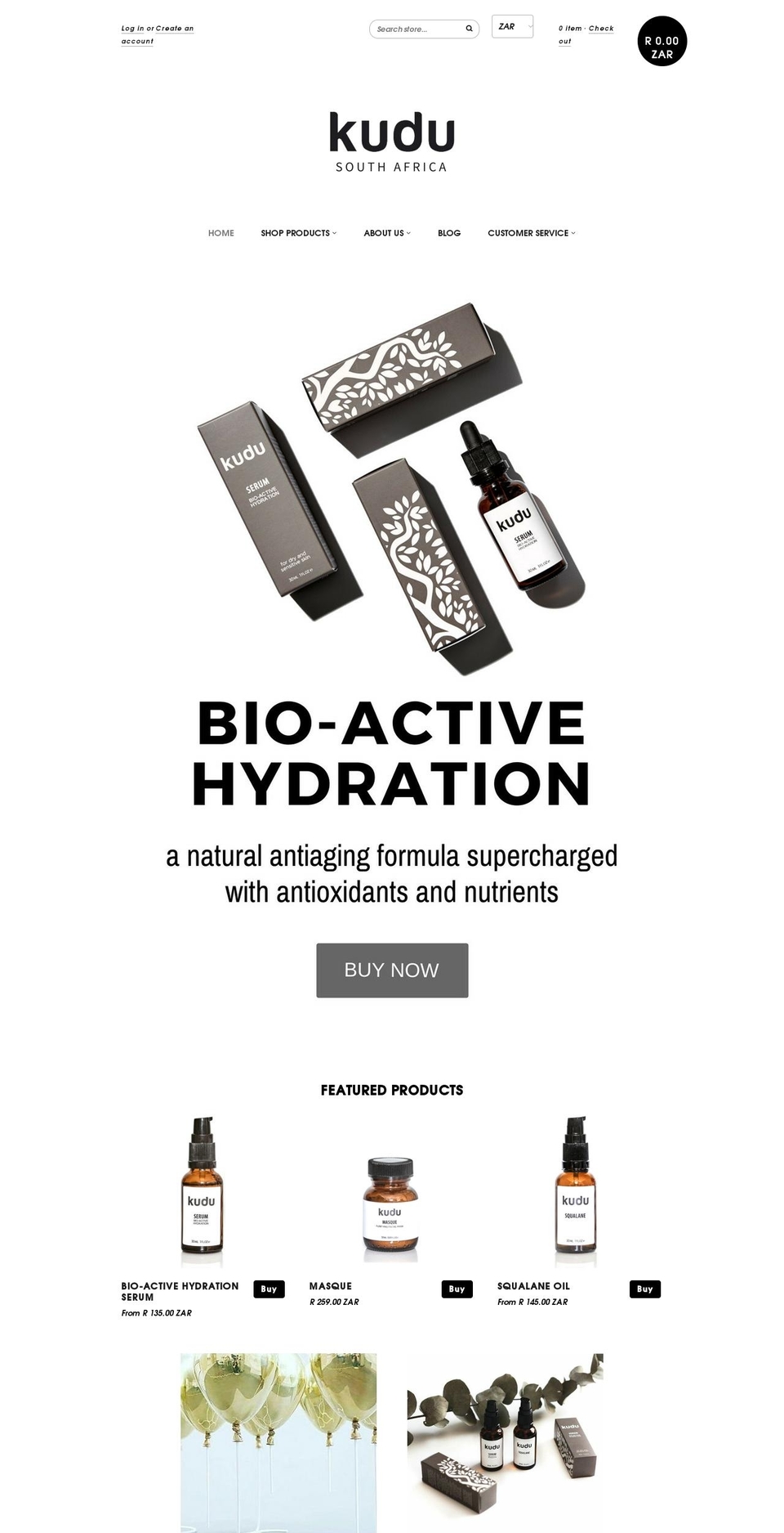 kuducosmetica.com shopify website screenshot