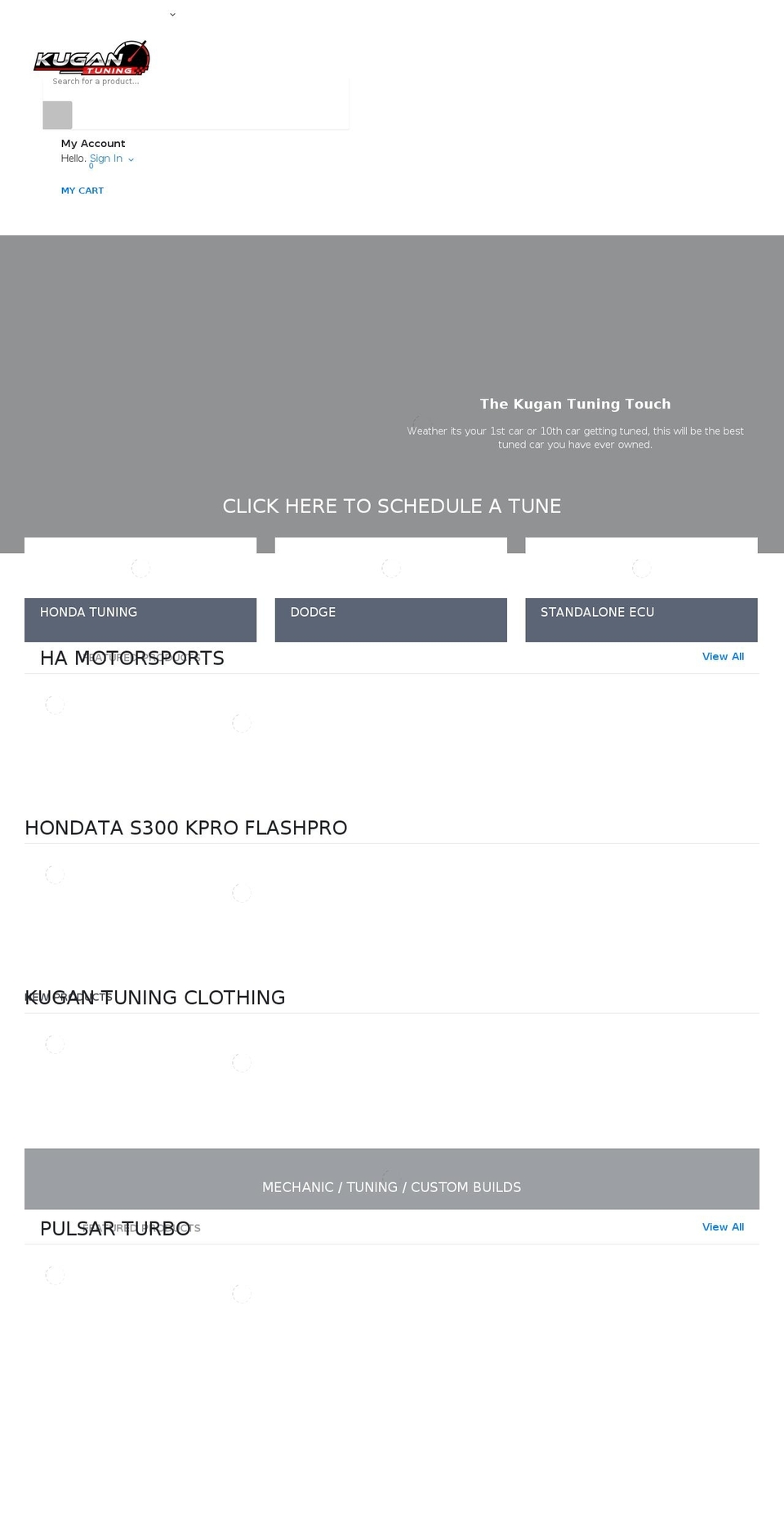 kugantuning.com shopify website screenshot