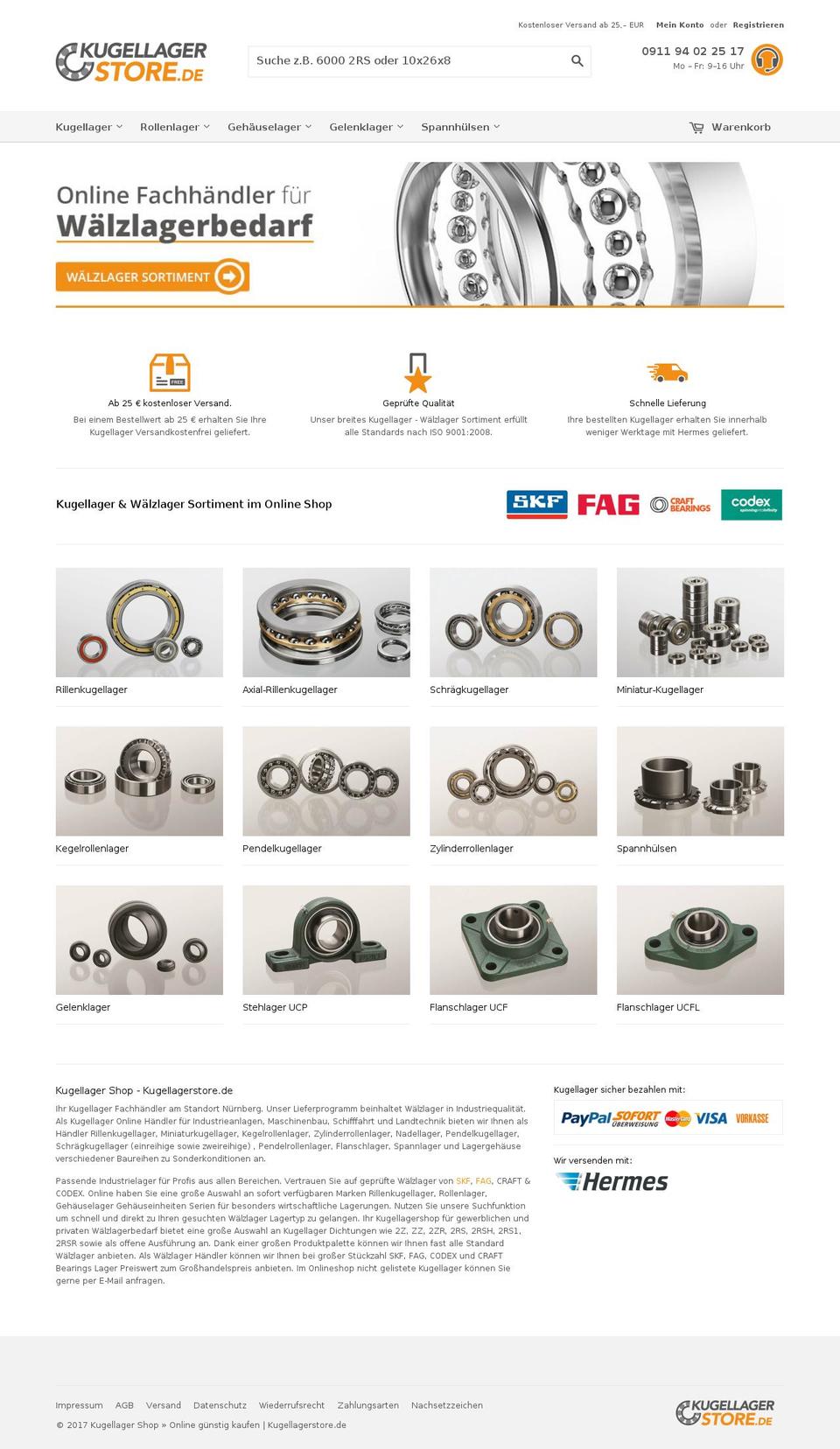 kugellagerstore.de shopify website screenshot