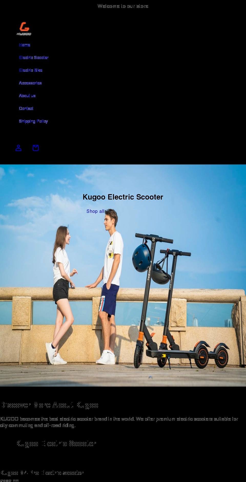 kugooshop.com shopify website screenshot