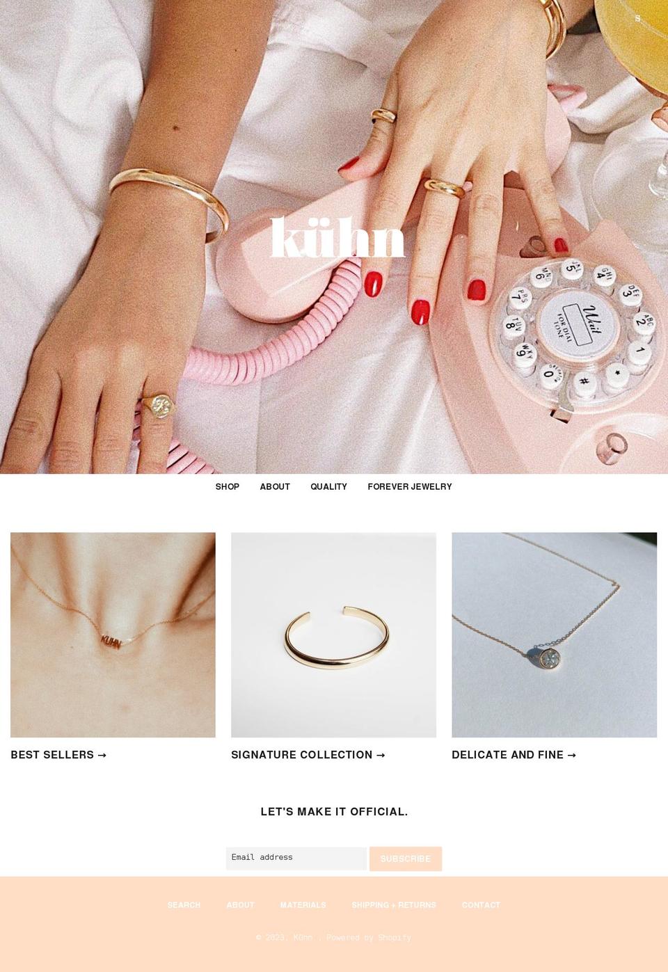 kuhn.jewelry shopify website screenshot