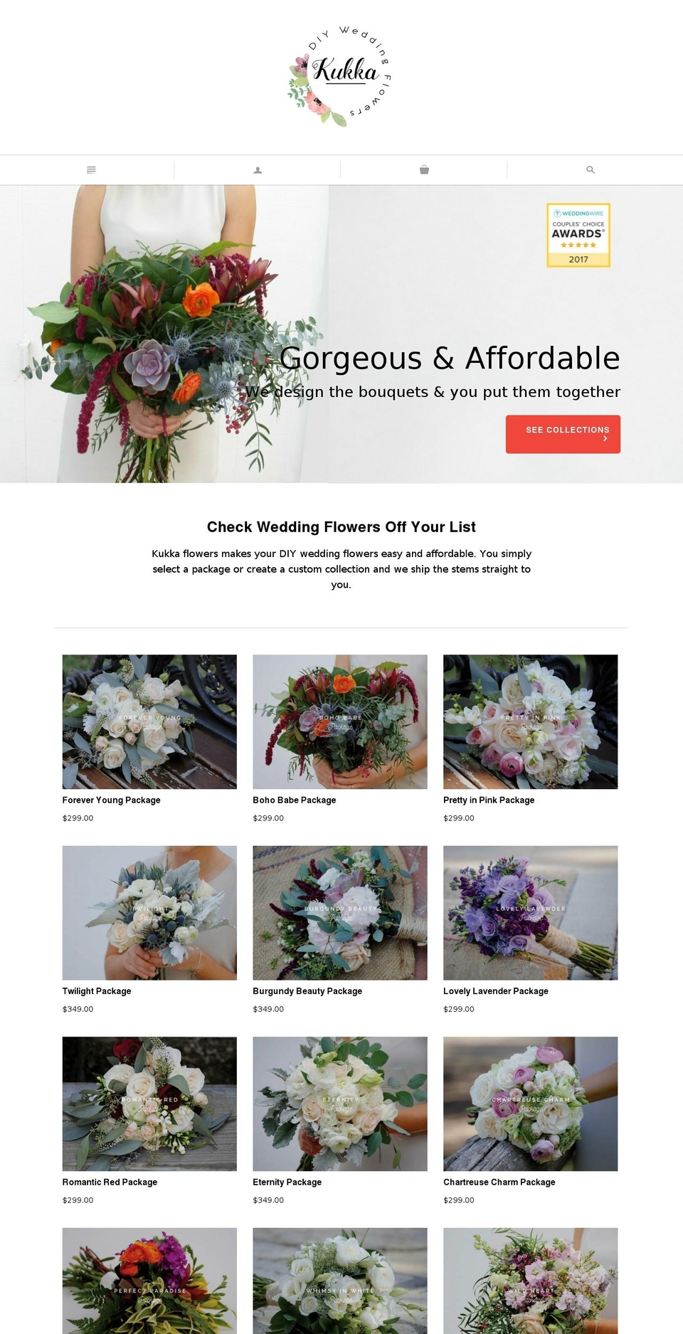 kukkaflowers.com shopify website screenshot