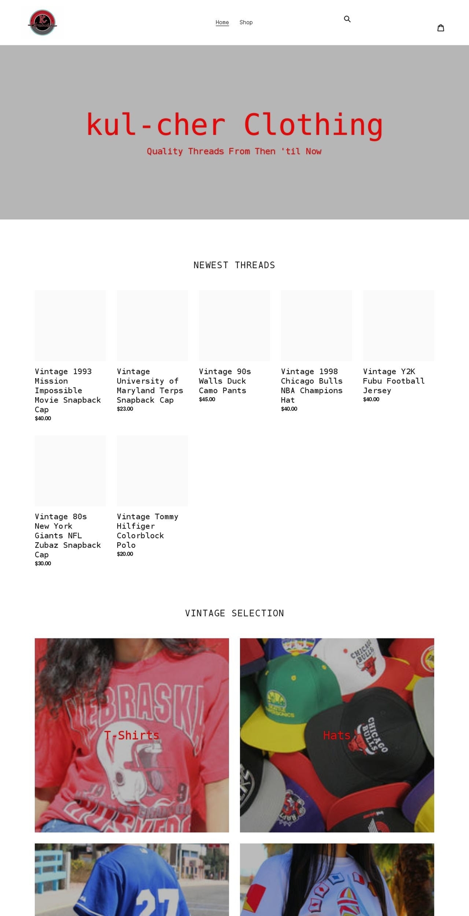 kul-cher.com shopify website screenshot