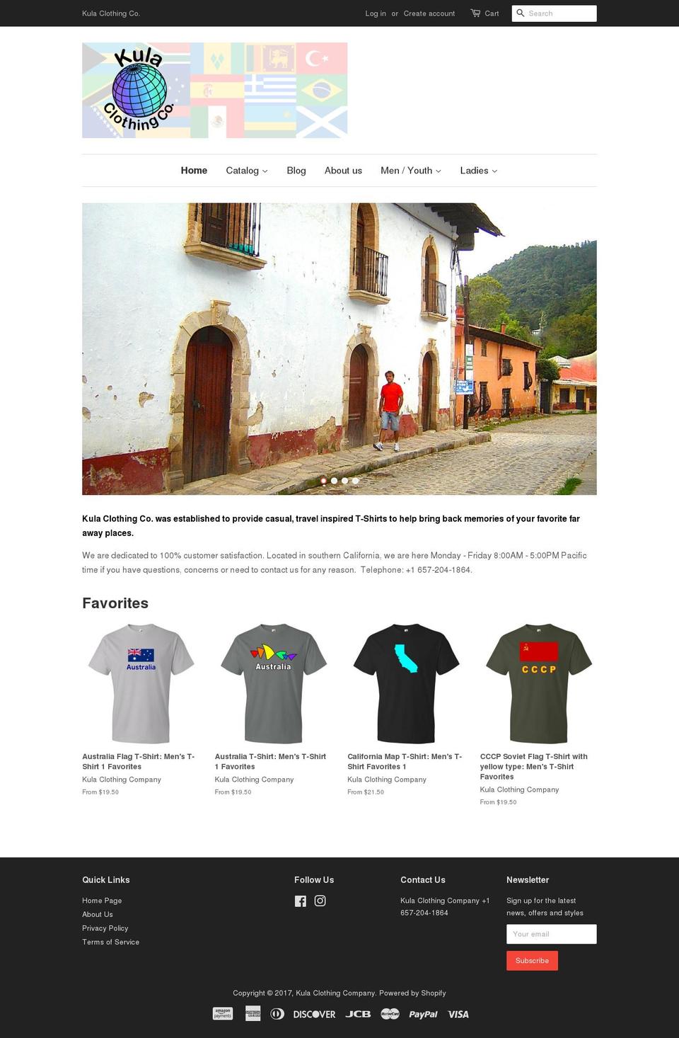 kulaclothingco.com shopify website screenshot