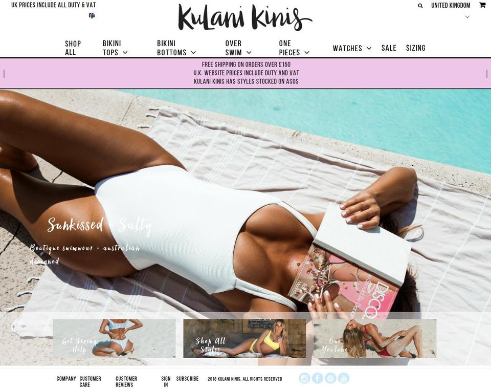 kulanikinis.co.uk shopify website screenshot