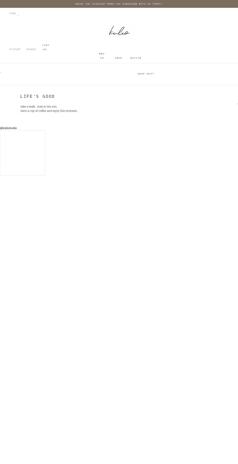 kuliostudio.com — Shopify storefront screenshot