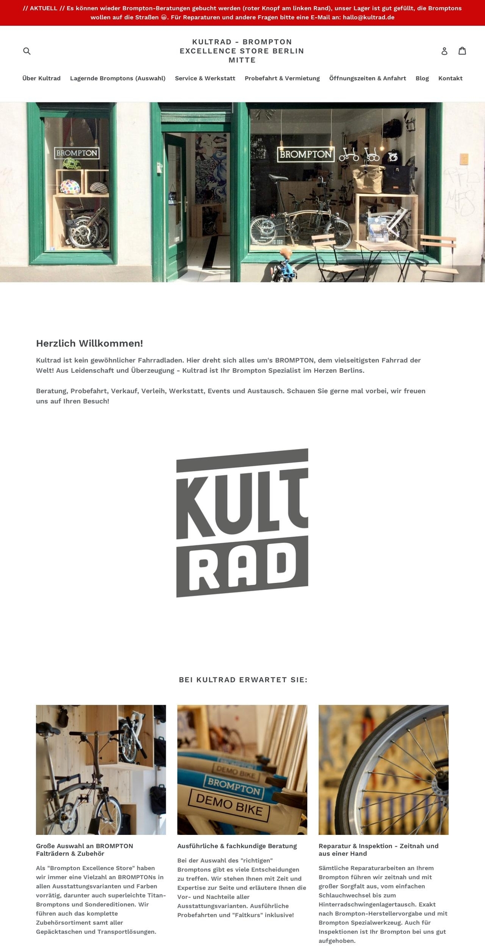 kultrad.de shopify website screenshot