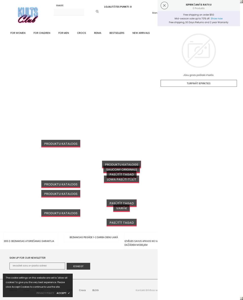 kultsclub.com shopify website screenshot
