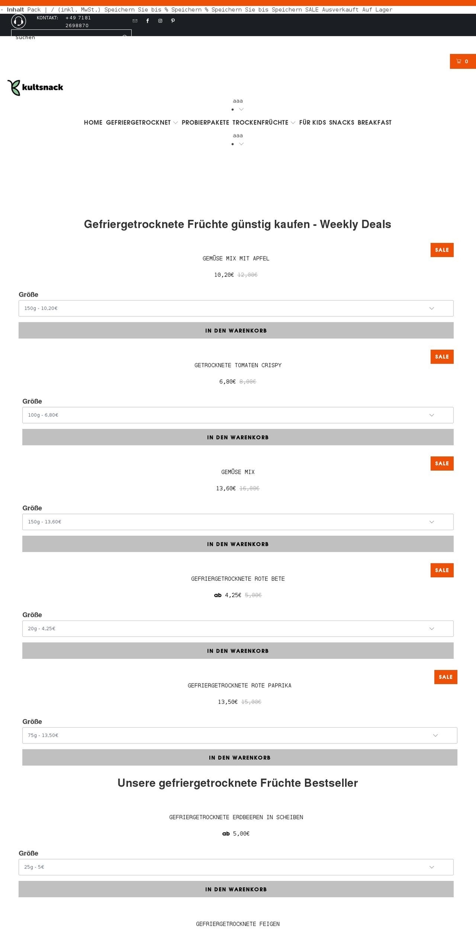 kultsnack.com shopify website screenshot