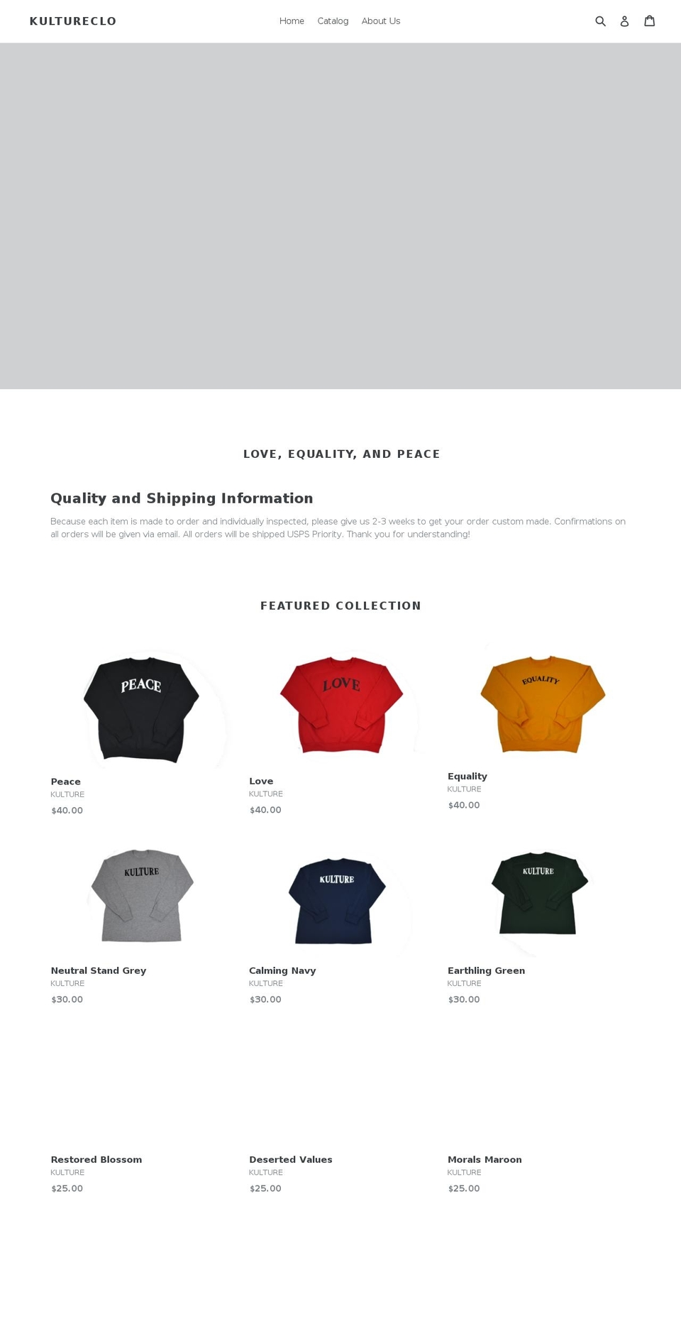 kultureclo.com — Shopify storefront screenshot