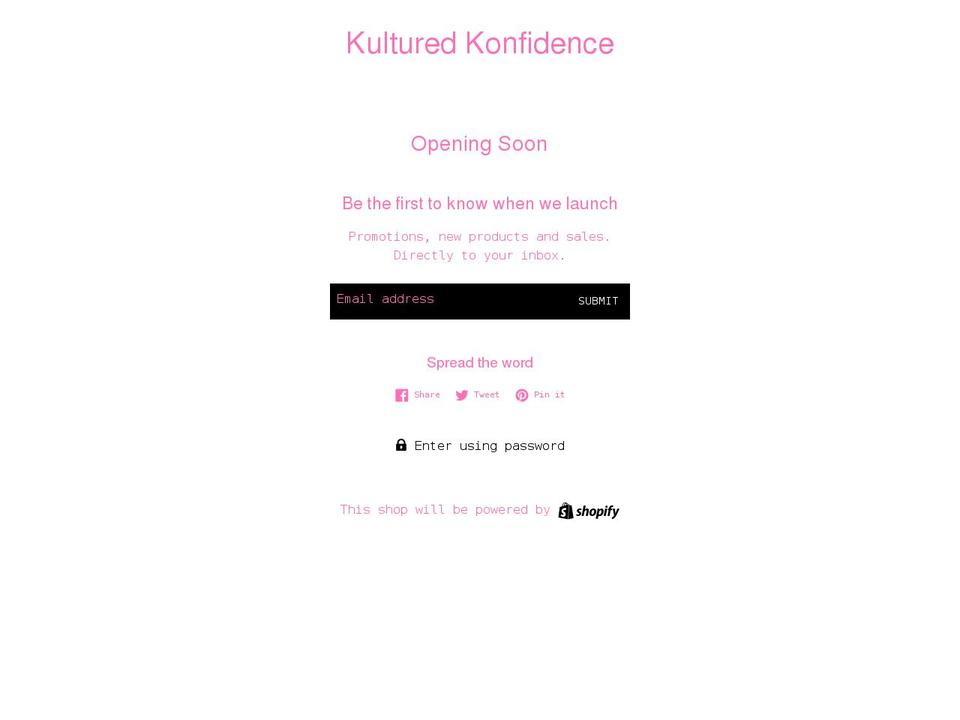 kulturedkonfidence.com shopify website screenshot