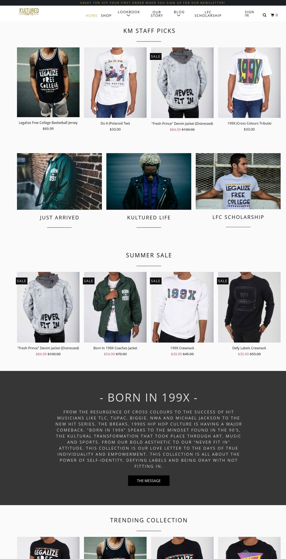 kulturedmisfits.com shopify website screenshot