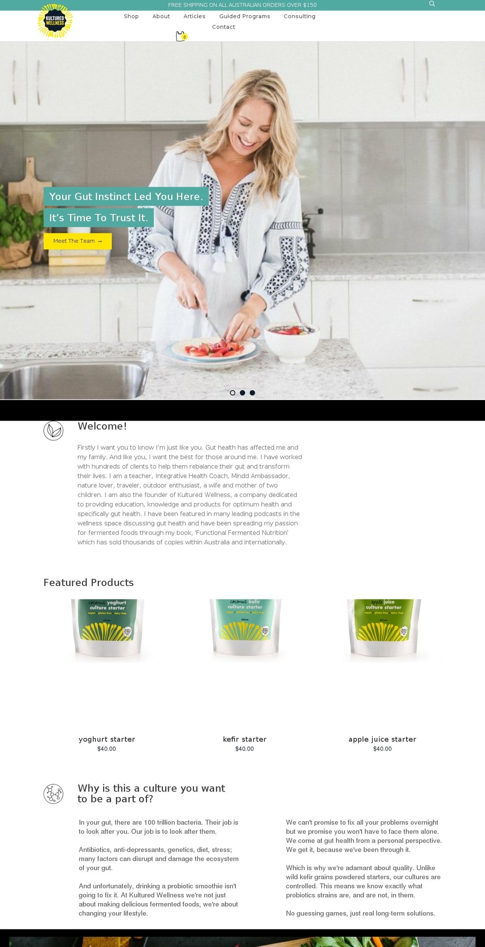 kulturedwellness.com shopify website screenshot