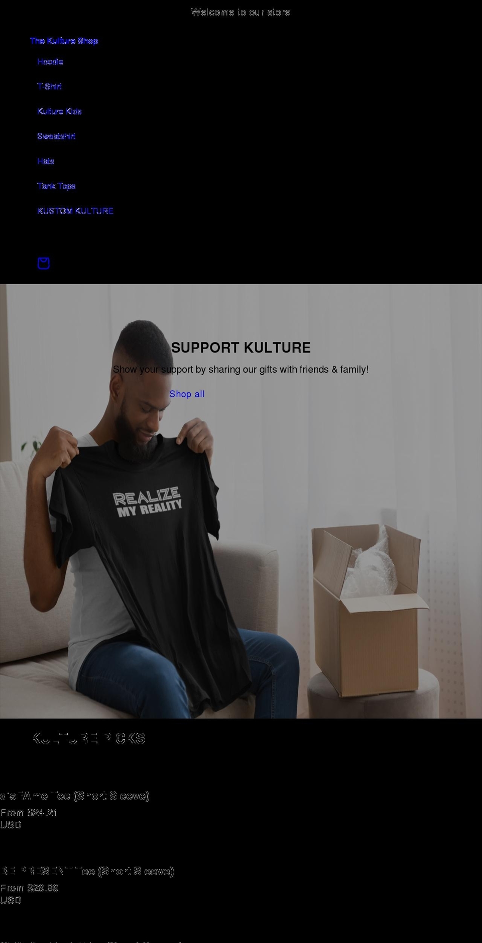 kultureshopping.com shopify website screenshot