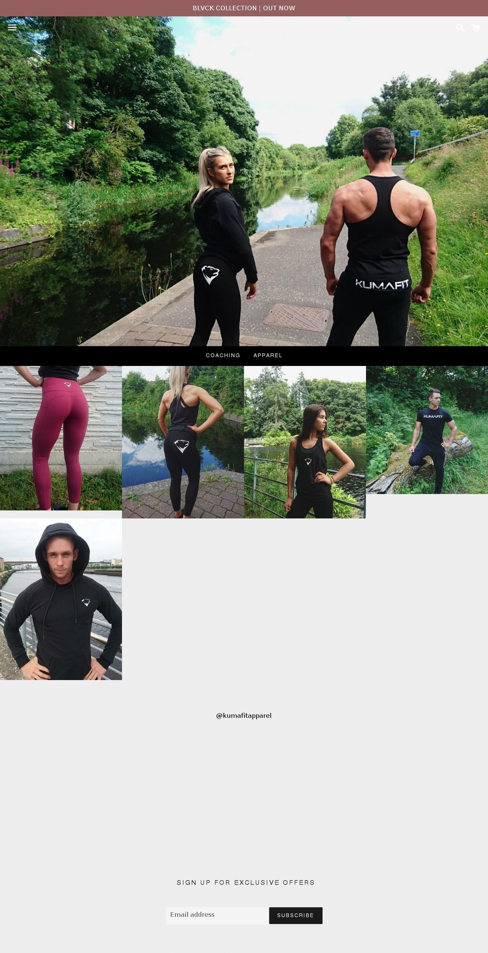 kumafitapparel.com — Shopify storefront screenshot