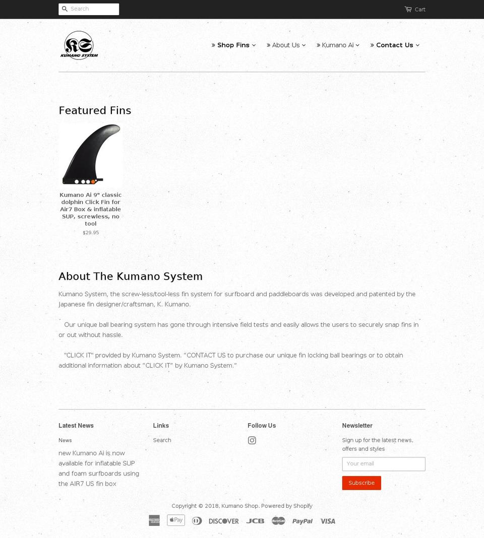 kumanosystem.com — Shopify storefront screenshot