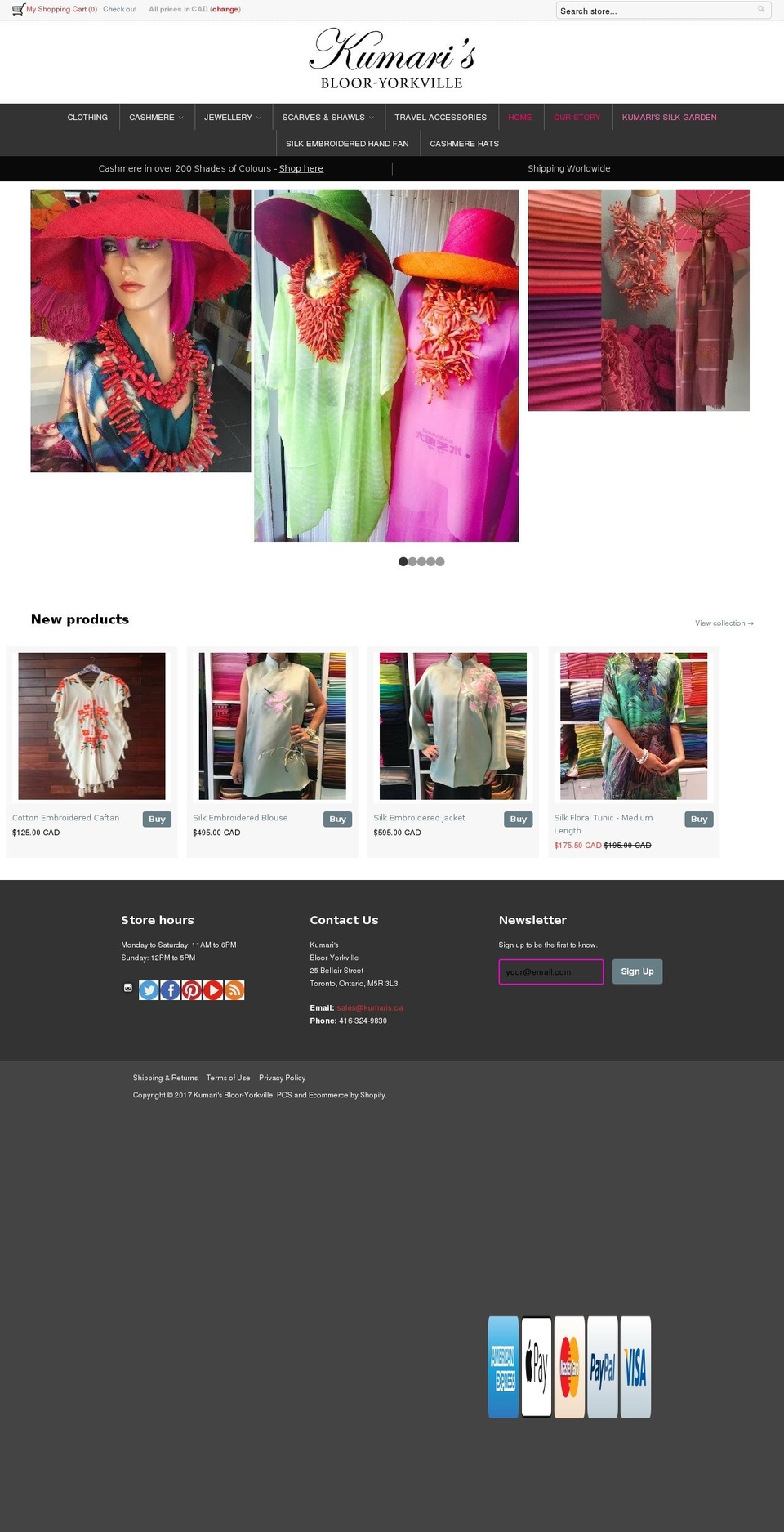 kumaris.ca shopify website screenshot