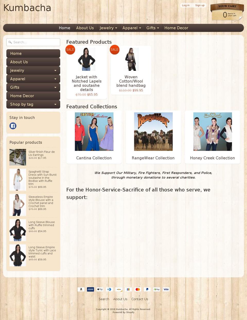 kumbacha.com — Shopify storefront screenshot