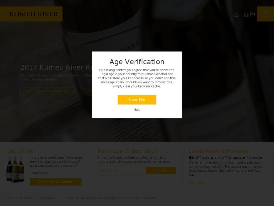 kumeuriver.co.nz shopify website screenshot