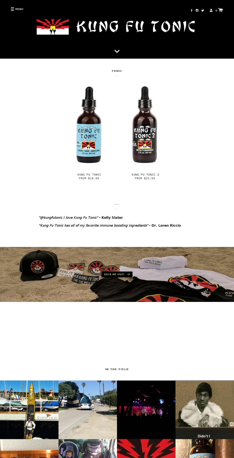 kungfutonic.com shopify website screenshot