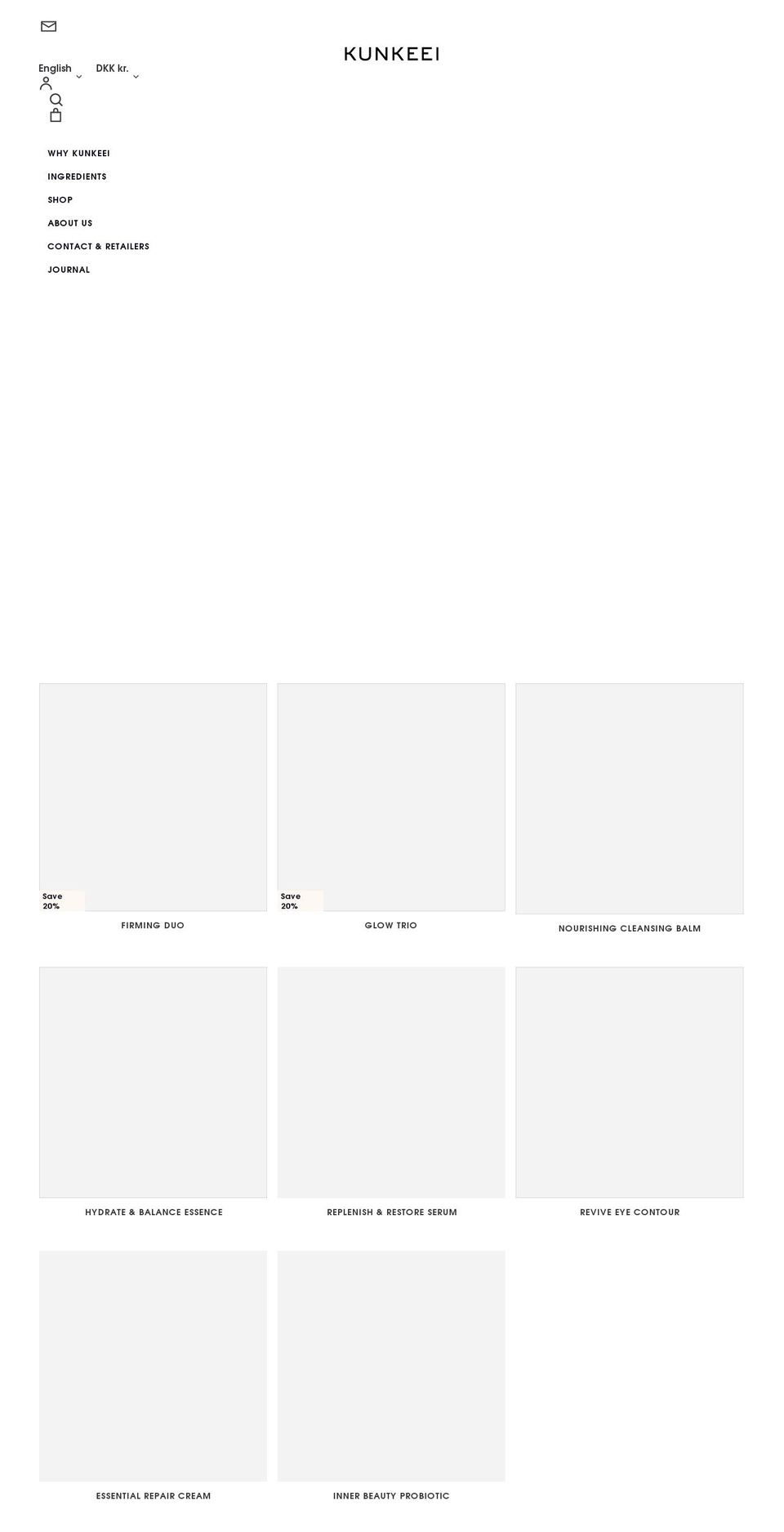 kunkeei.com shopify website screenshot