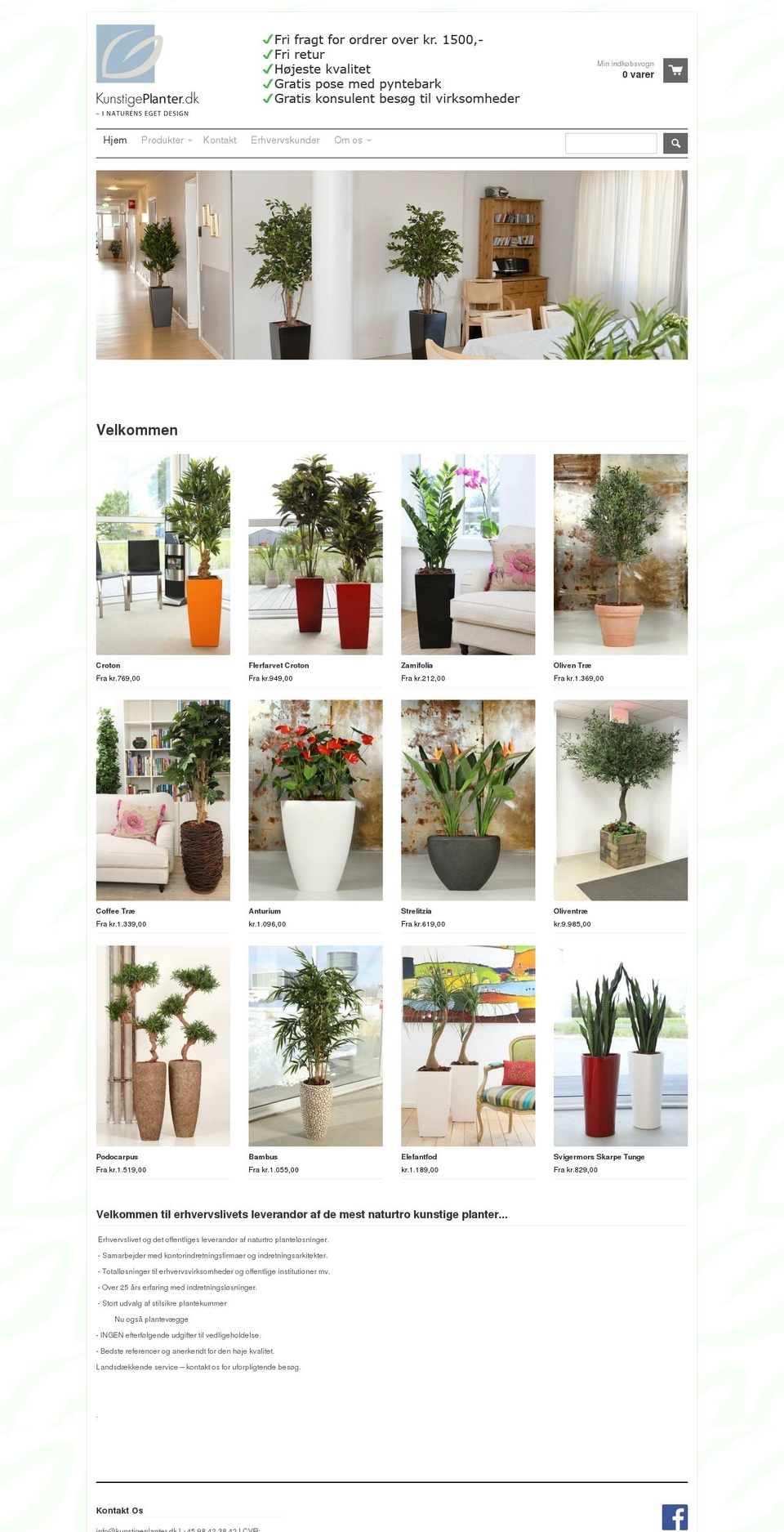 kunstigeplanter.dk shopify website screenshot