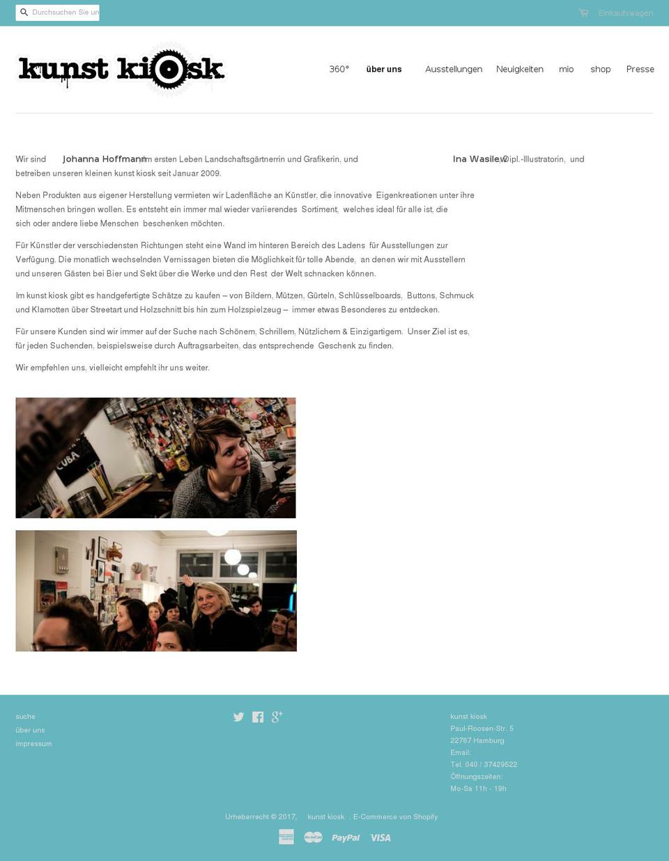 kunstkiosk-hamburg.de shopify website screenshot