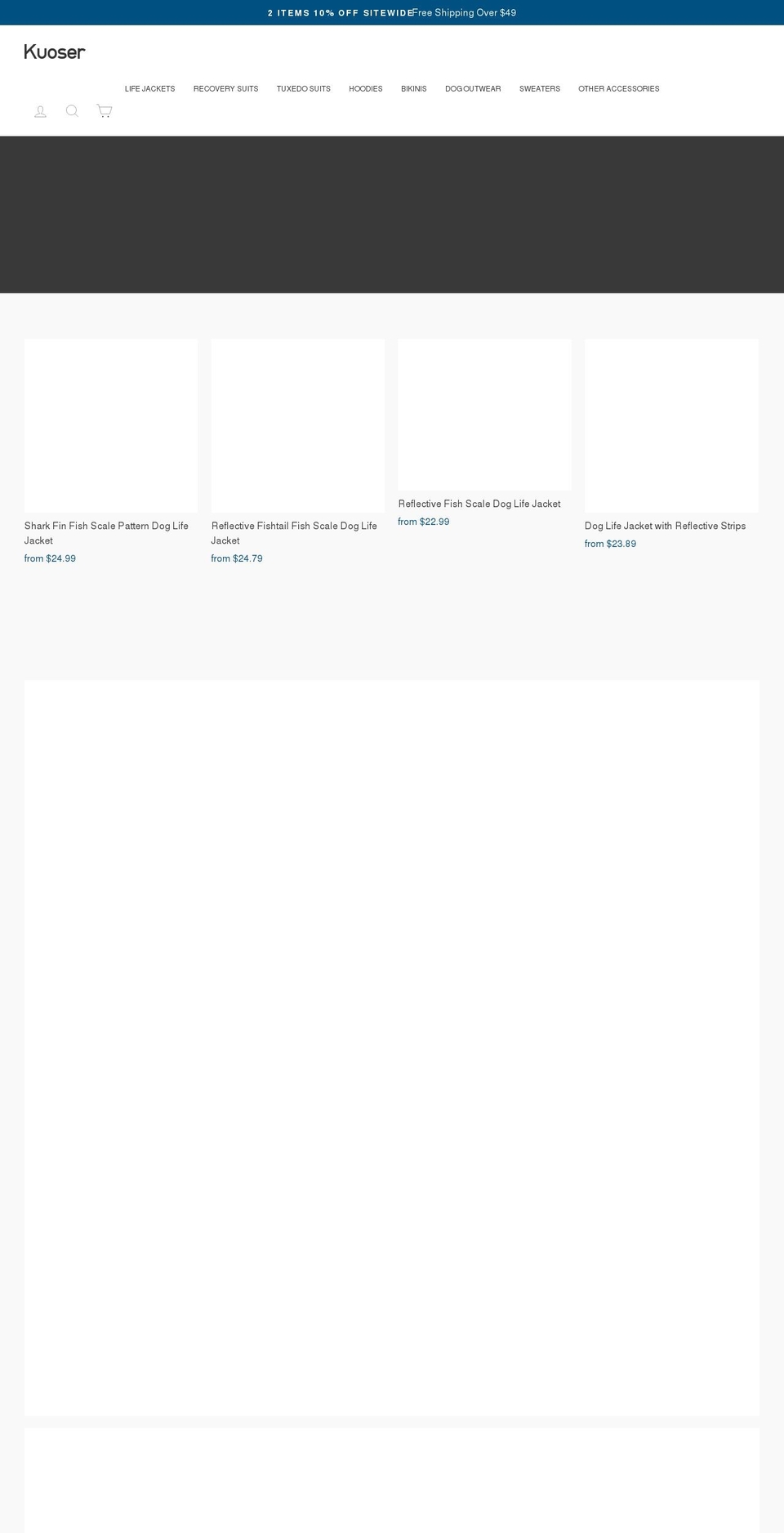 kuoser.com shopify website screenshot