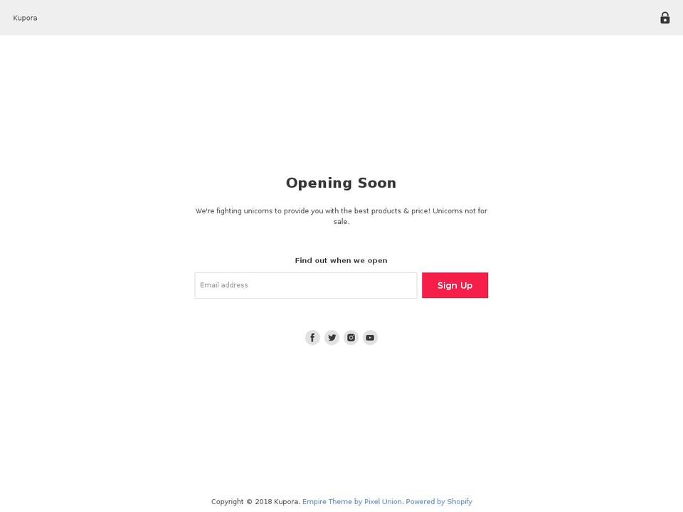 kupora.com shopify website screenshot