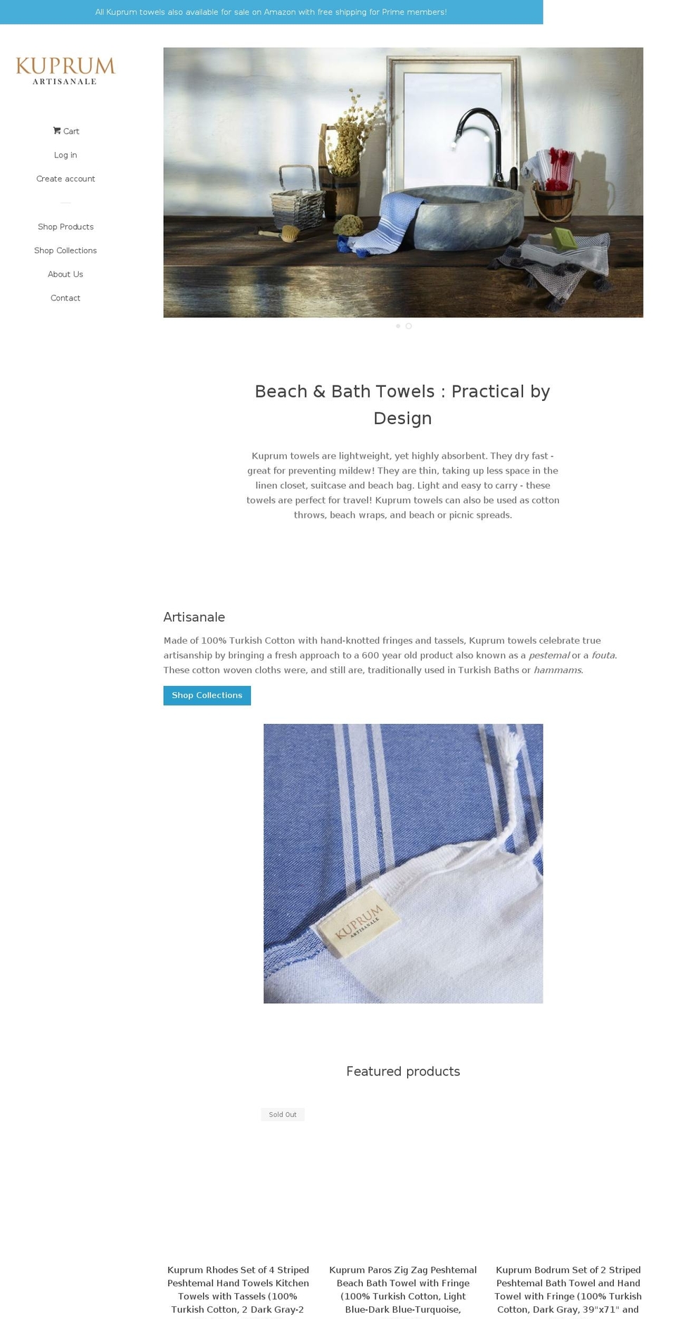 kuprumtowels.com — Shopify storefront screenshot