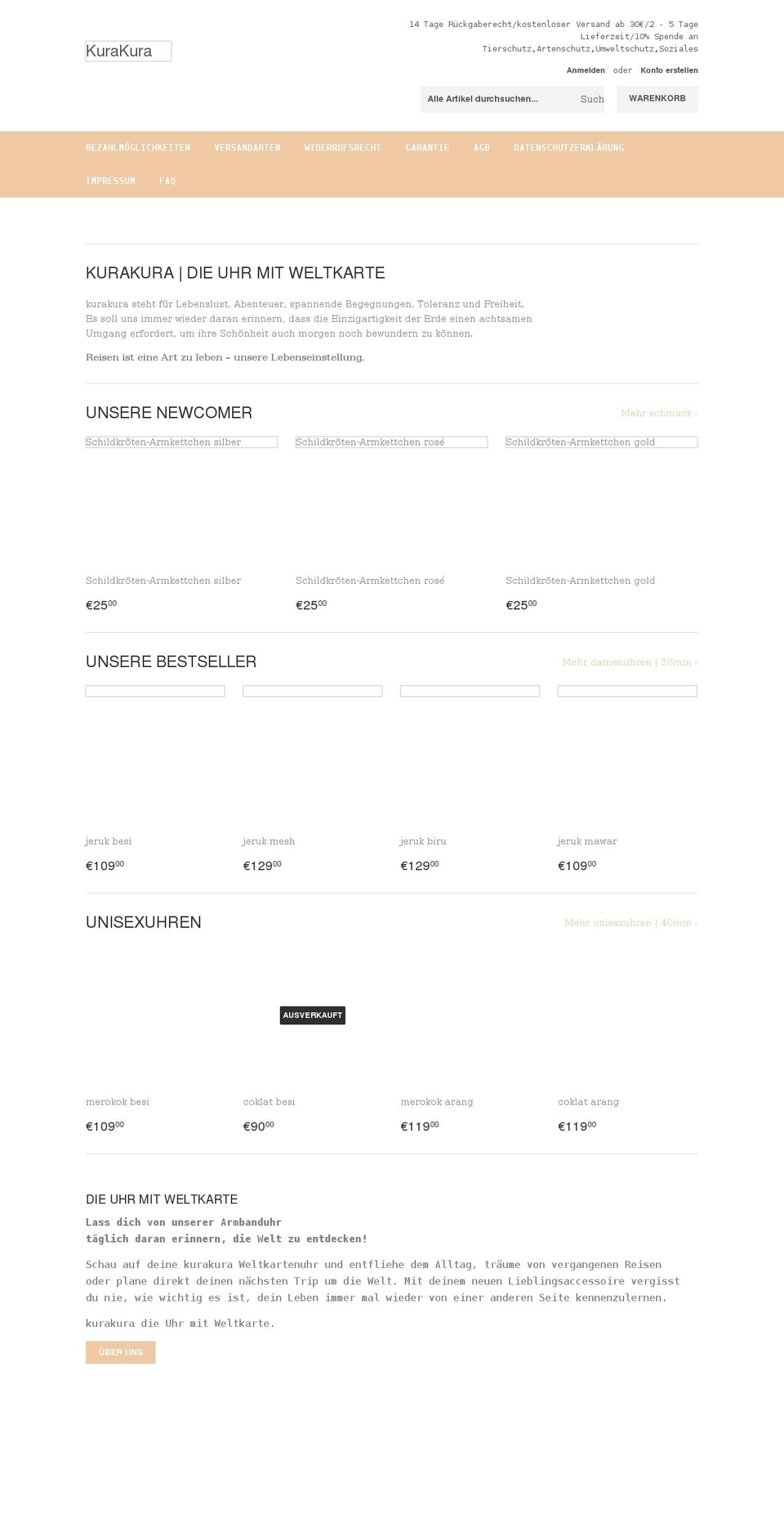 kura-kura-world.com shopify website screenshot