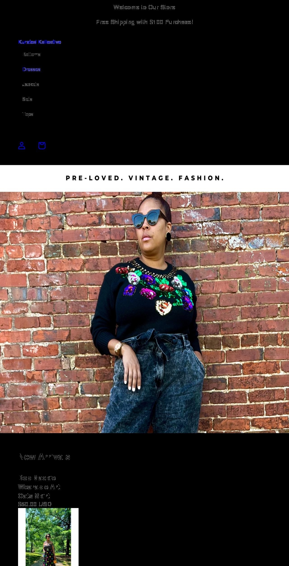 kuratedkollective.com shopify website screenshot