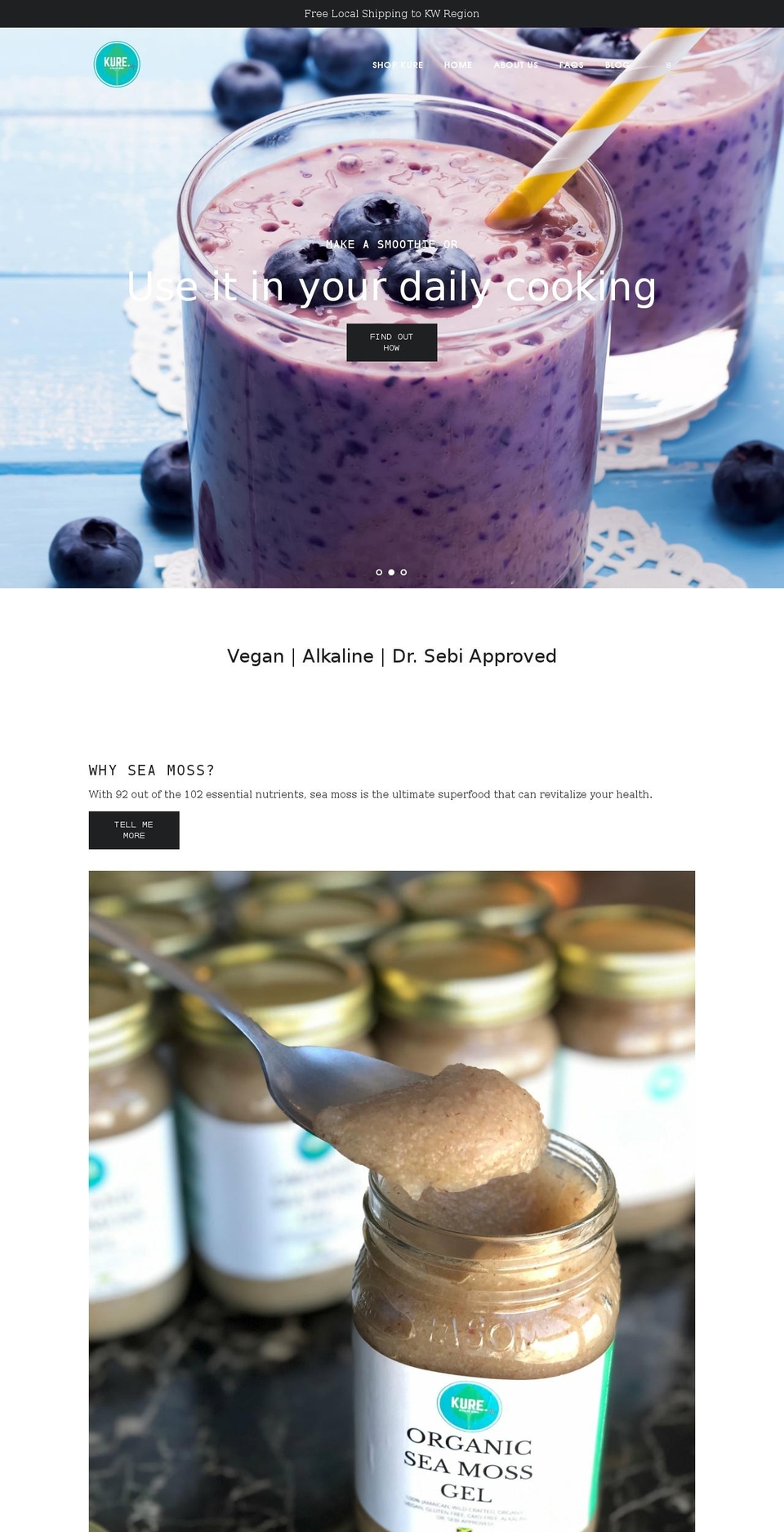 kurealkalineherbs.com shopify website screenshot