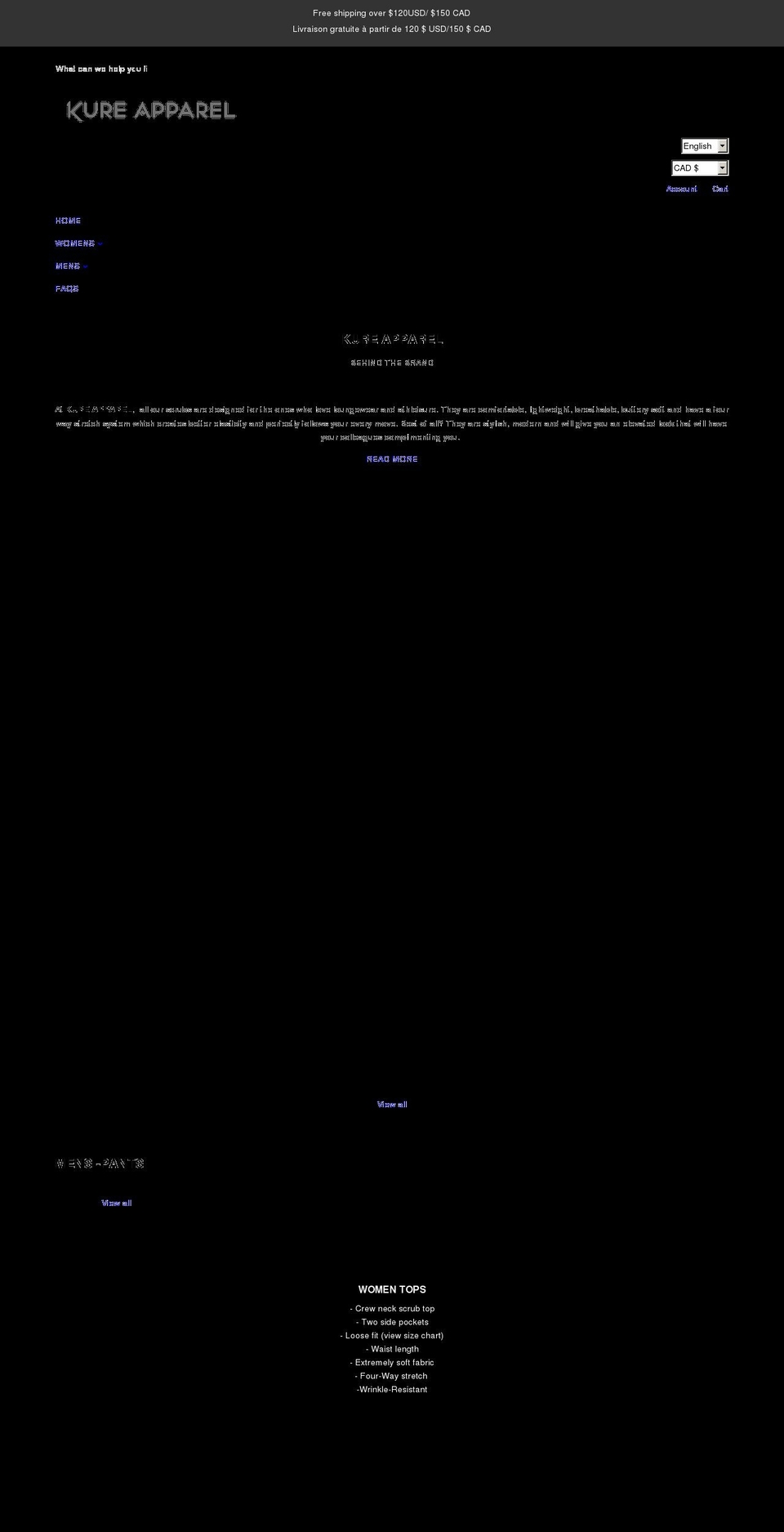 kureapparel.com shopify website screenshot